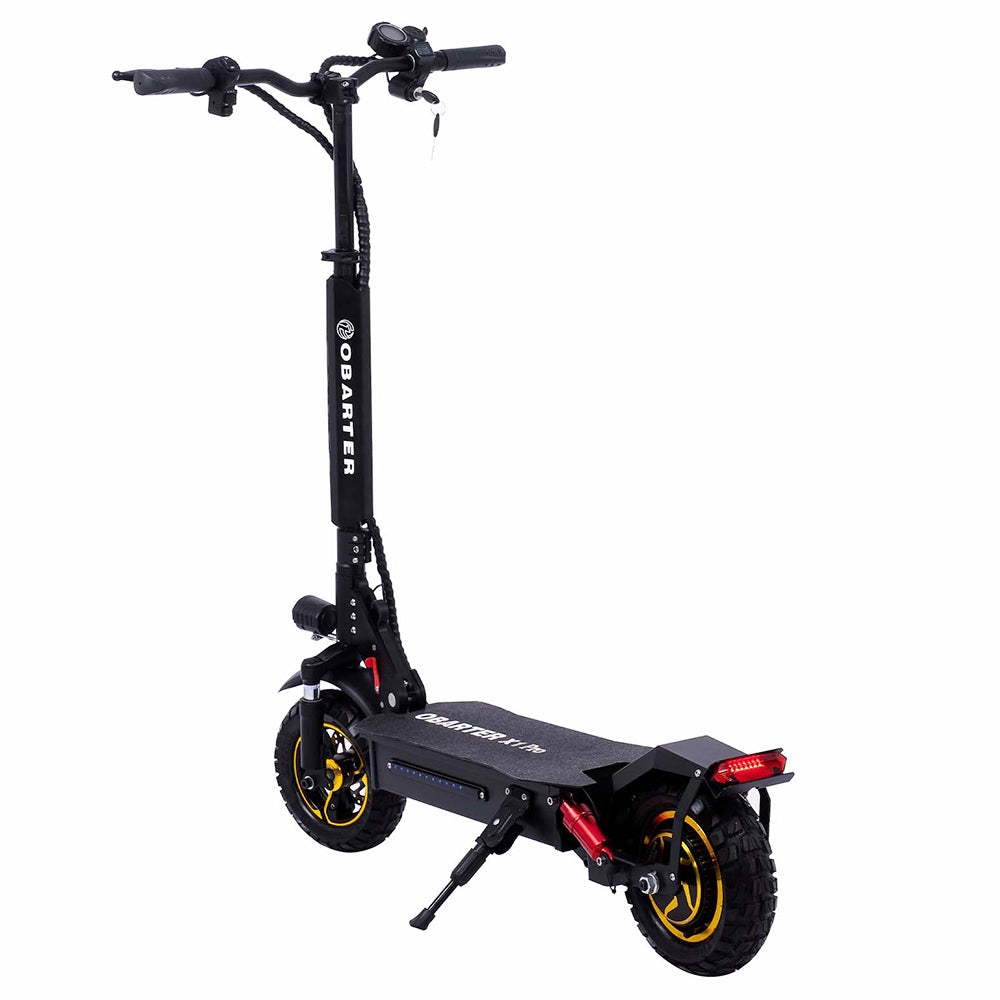 OBARTER X1 Pro Folding Off-road Electric Scooter 10-inch Tire 1000W Motor 48V 21Ah Battery 28 mph max speed 40-46.5 miles max range Dual disc brake IP54 Waterproof