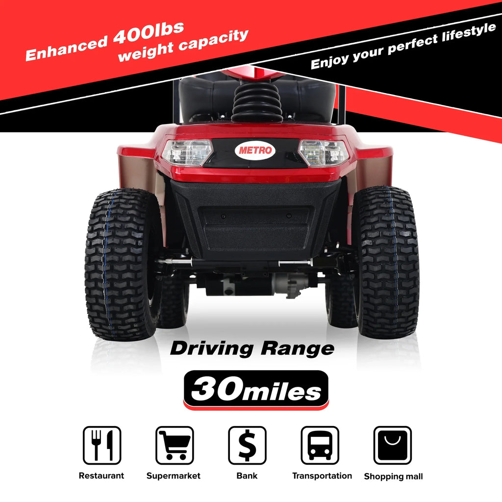 4-Wheel Electric Mobility Scooter for Adults Seniors and Eldely,Adult All Terrain Electric Powered Wheelchair Device-1000W Motor With 75Ah Battery,S800 RED
