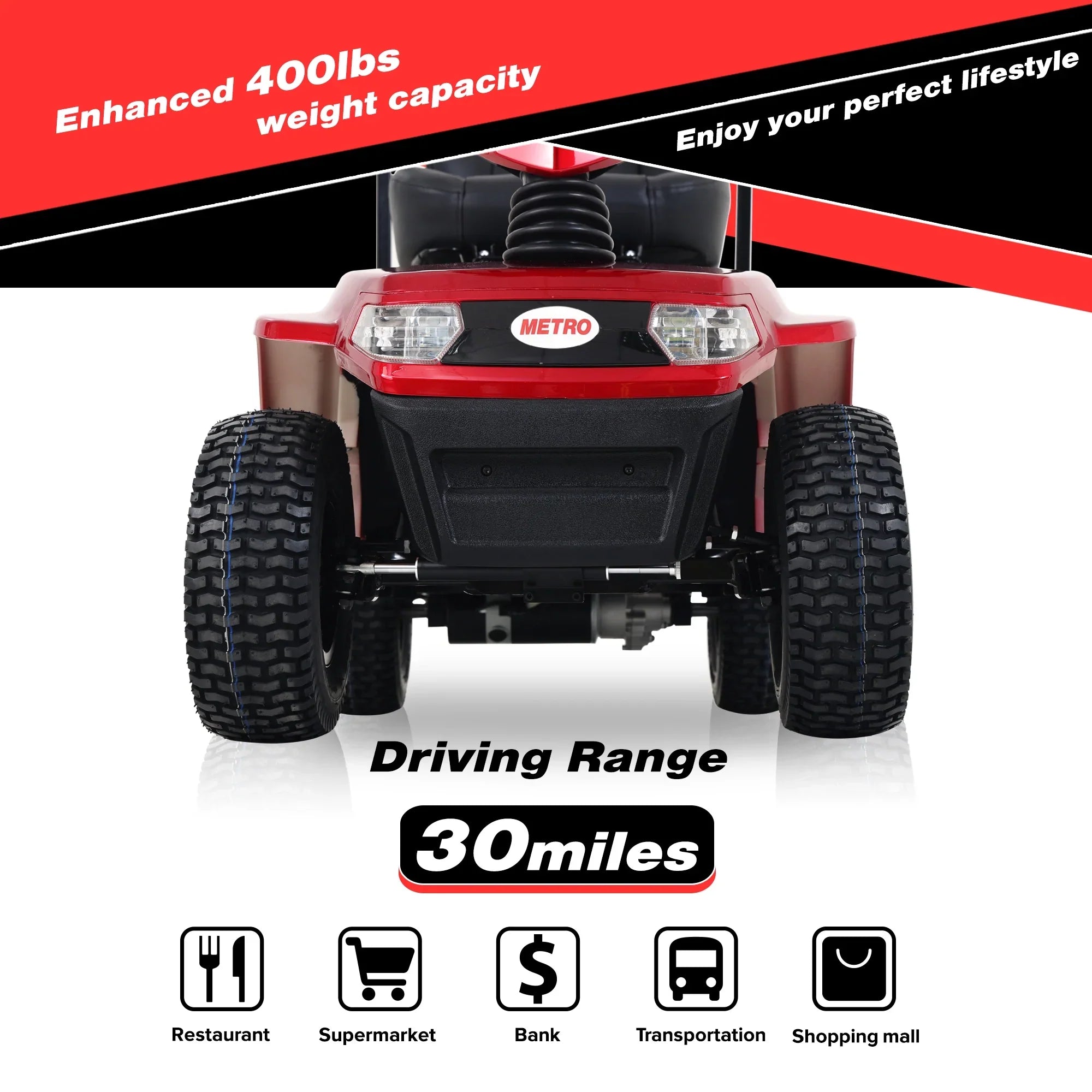 4-Wheel Electric Mobility Scooter for Adults Seniors and Eldely,Adult All Terrain Electric Powered Wheelchair Device-1000W Motor With 75Ah Battery,S800 RED