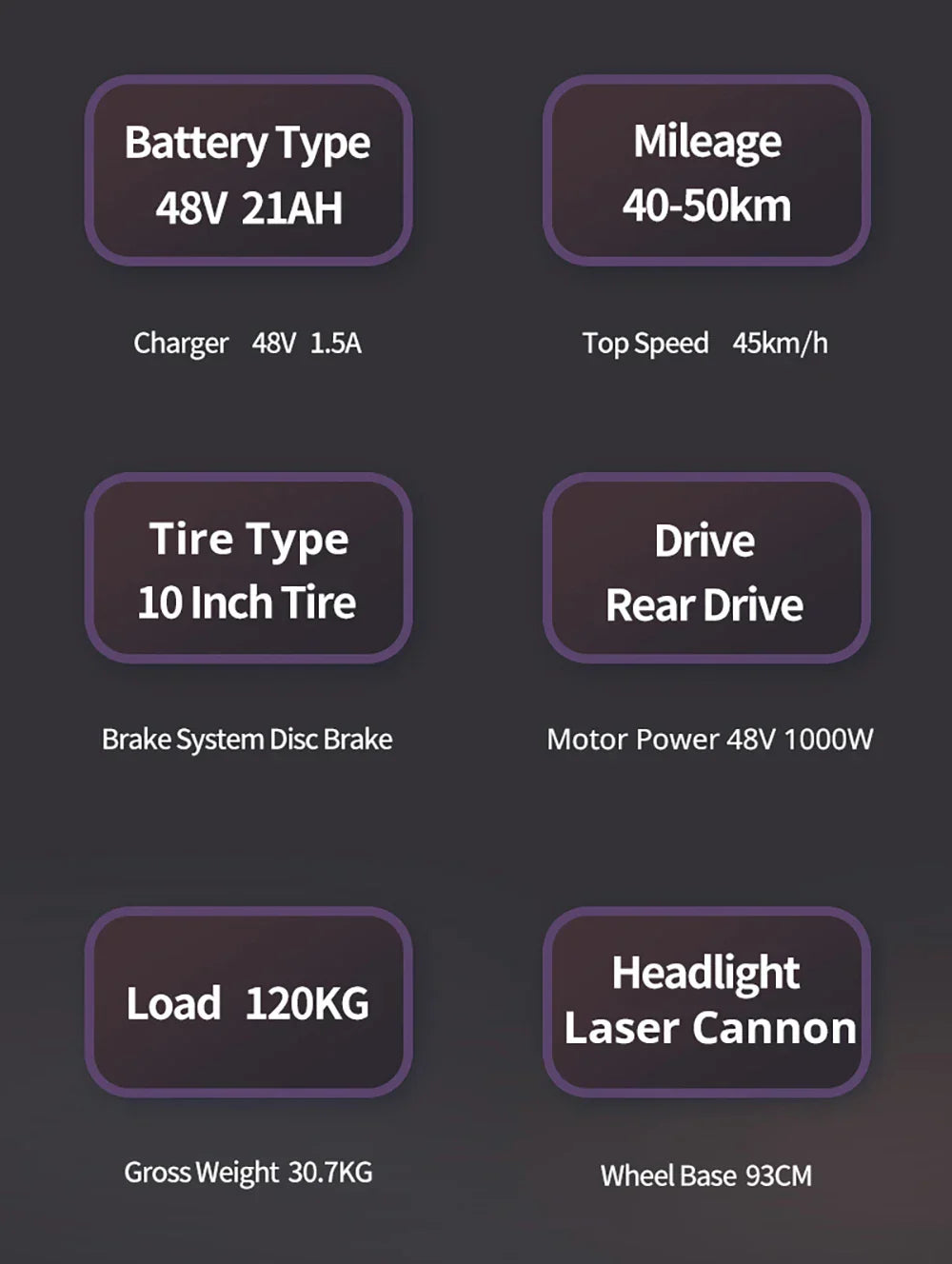 OBARTER X1 Pro Folding Off-road Electric Scooter 10-inch Tire 1000W Motor 48V 21Ah Battery 28 mph max speed 40-46.5 miles max range Dual disc brake IP54 Waterproof