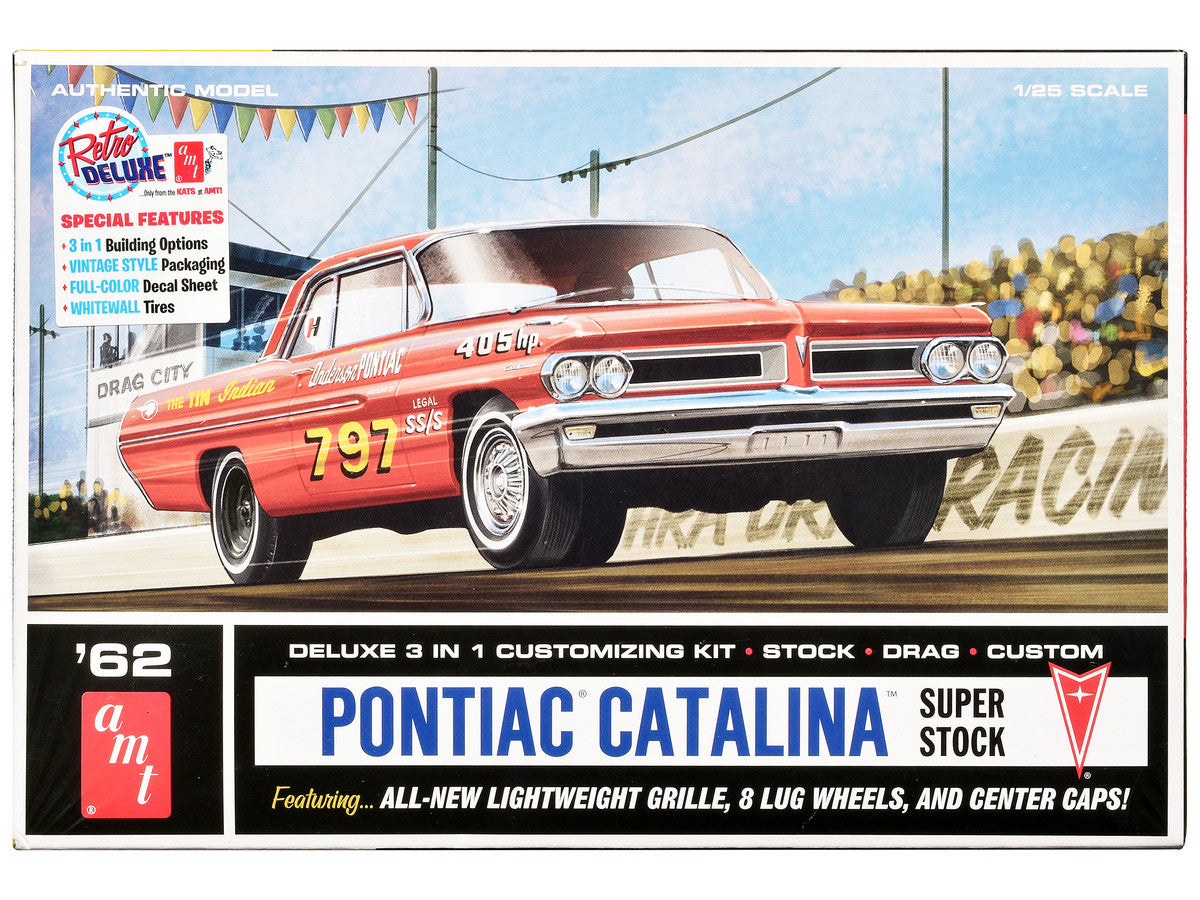 1962 Pontiac Catalina Super Stock 3-in-1 Kit 1/25 Scale Plastic Model Kit by AMT
