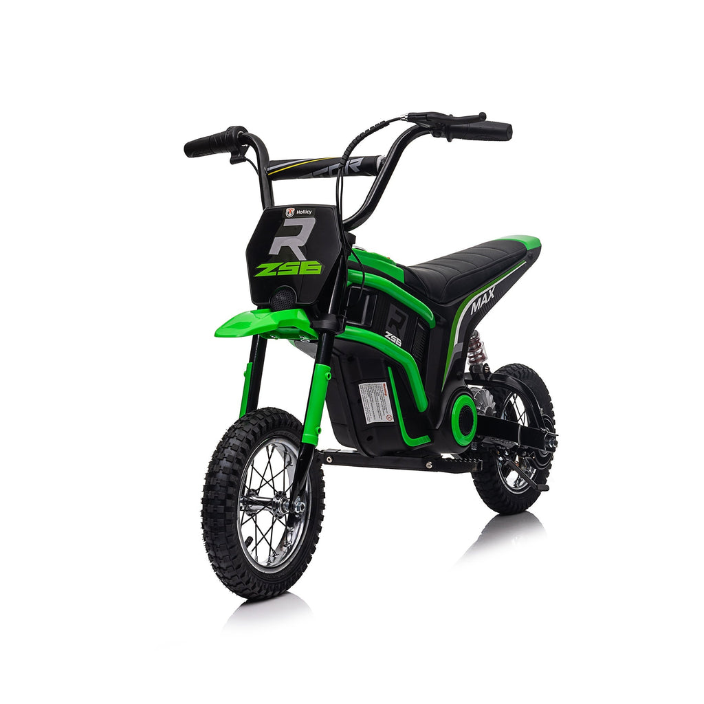 24V 14ah Kids Ride On 24V Electric Motocross Motorcycle Dirt Bike-XXL large Green