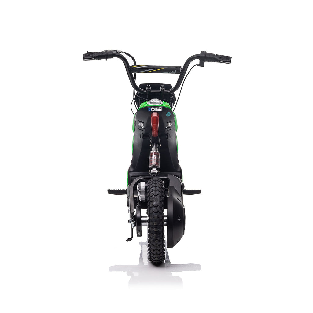 24V 14ah Kids Ride On 24V Electric Motocross Motorcycle Dirt Bike-XXL large Green