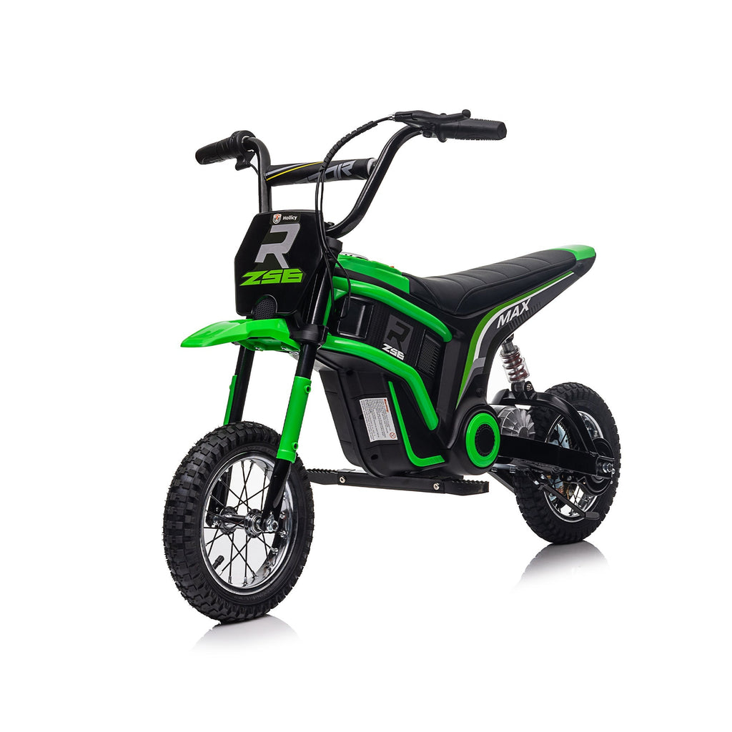24V 14ah Kids Ride On 24V Electric Motocross Motorcycle Dirt Bike-XXL large Green