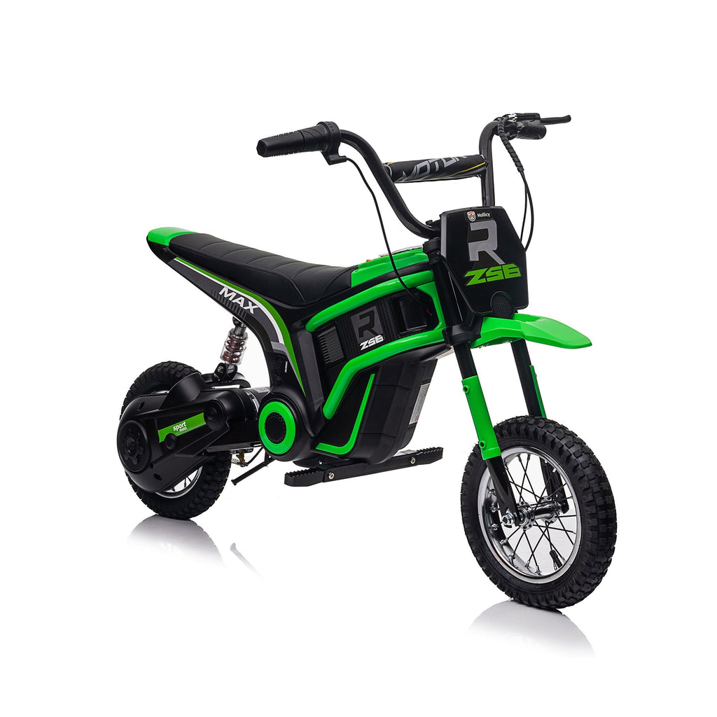 24V 14ah Kids Ride On 24V Electric Motocross Motorcycle Dirt Bike-XXL large Green
