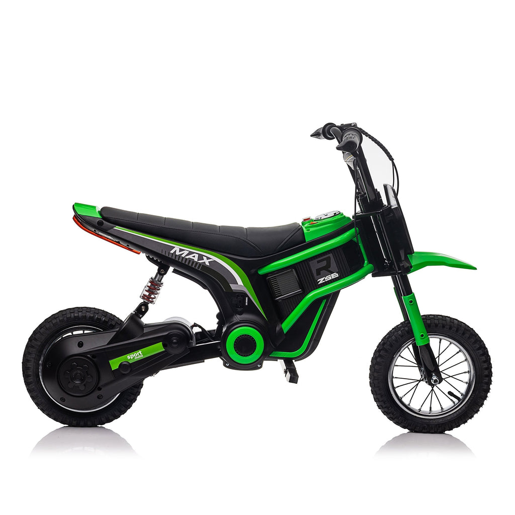 24V 14ah Kids Ride On 24V Electric Motocross Motorcycle Dirt Bike-XXL large Green