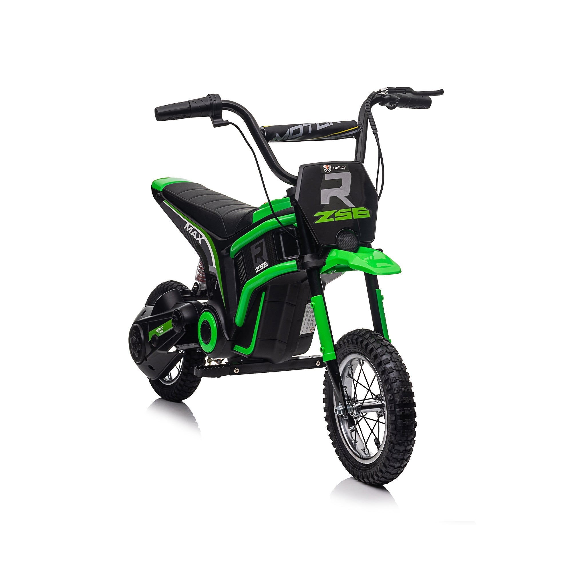 24V 14ah Kids Ride On 24V Electric Motocross Motorcycle Dirt Bike-XXL large Green