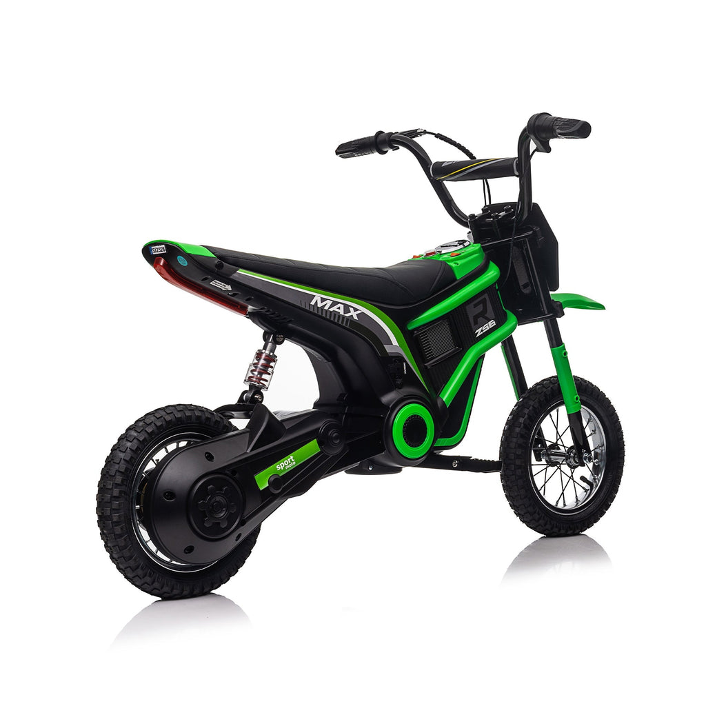 24V 14ah Kids Ride On 24V Electric Motocross Motorcycle Dirt Bike-XXL large Green