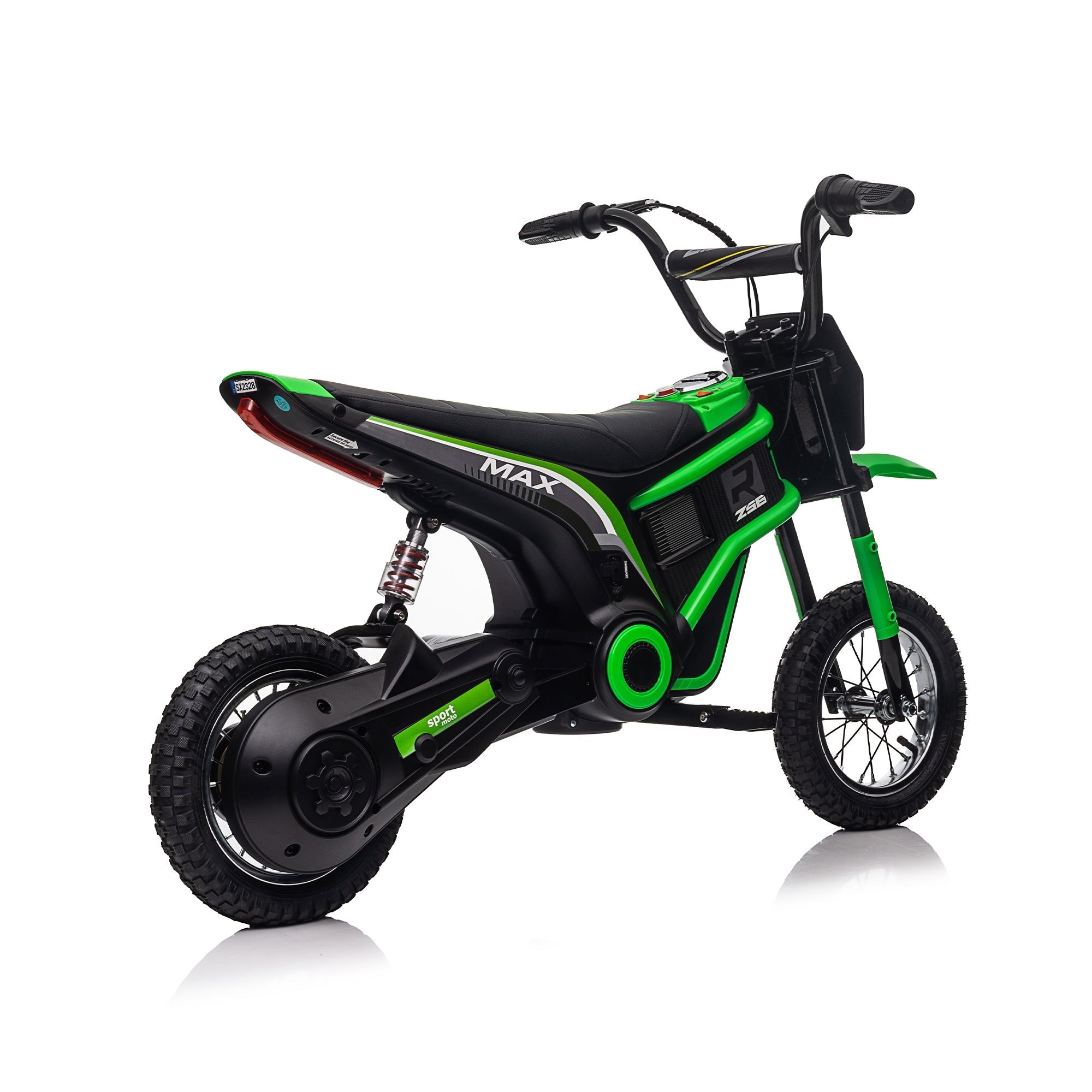24V 14ah Kids Ride On 24V Electric Motocross Motorcycle Dirt Bike-XXL large Green