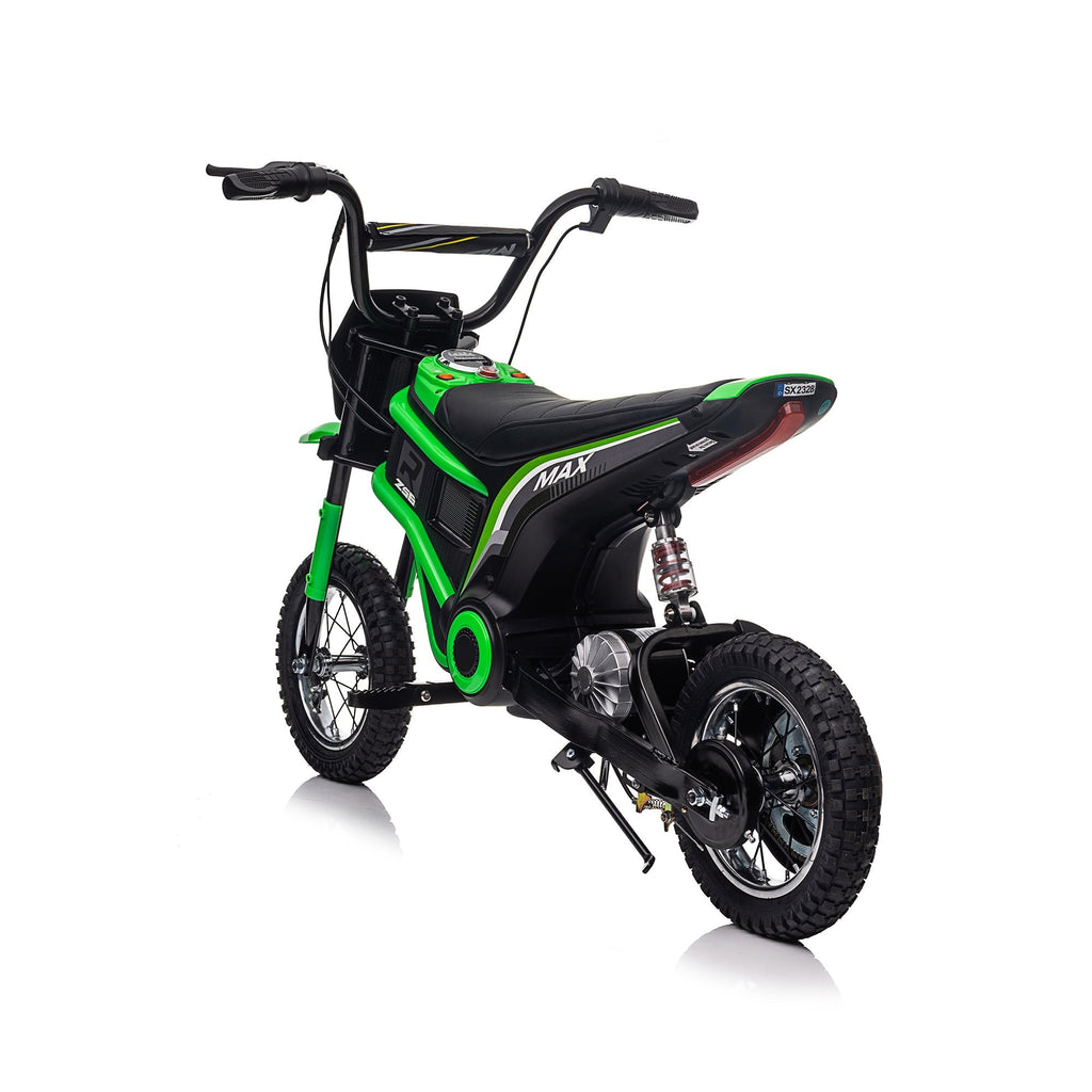 24V 14ah Kids Ride On 24V Electric Motocross Motorcycle Dirt Bike-XXL large Green