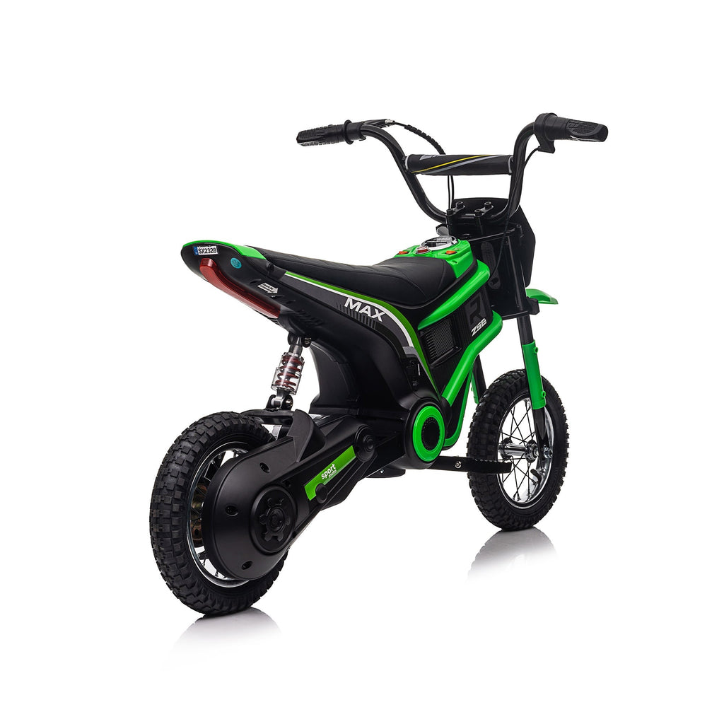 24V 14ah Kids Ride On 24V Electric Motocross Motorcycle Dirt Bike-XXL large Green