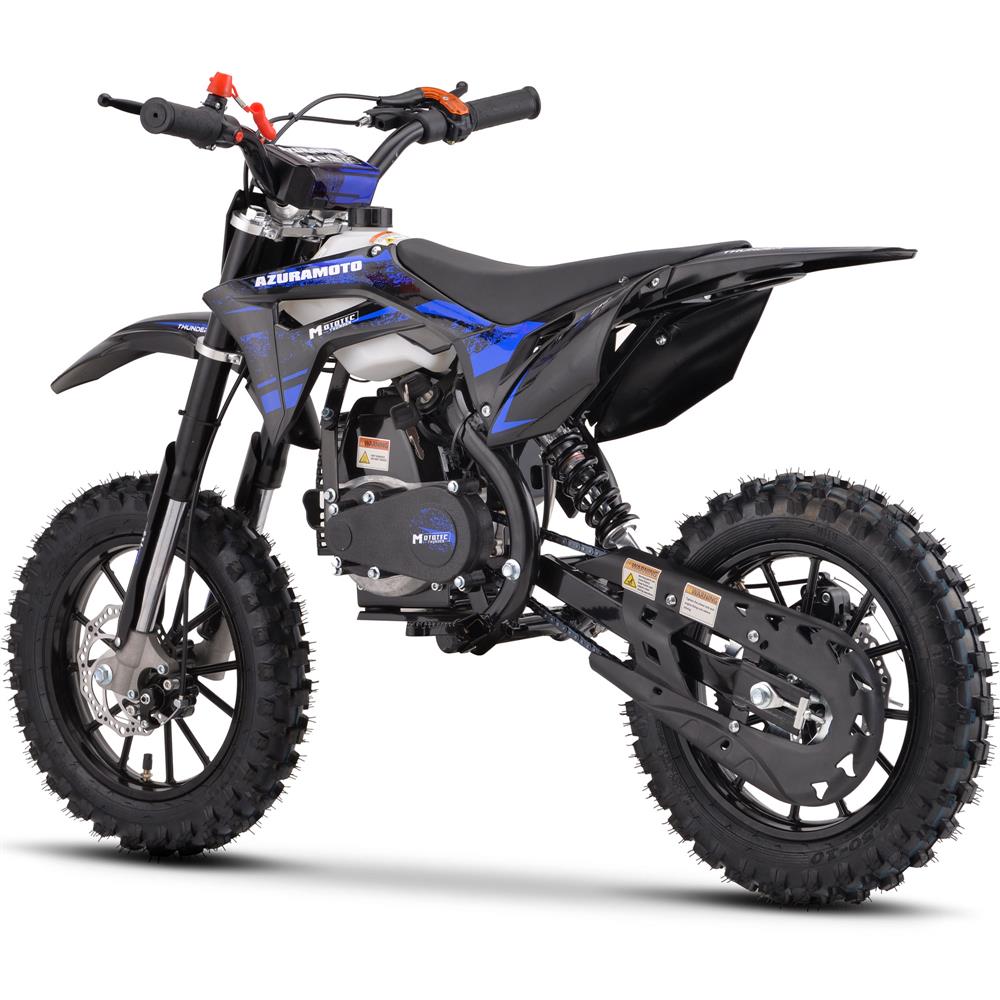 MotoTec Thunder 50cc 2-Stroke Kids Gas Dirt Bike Blue