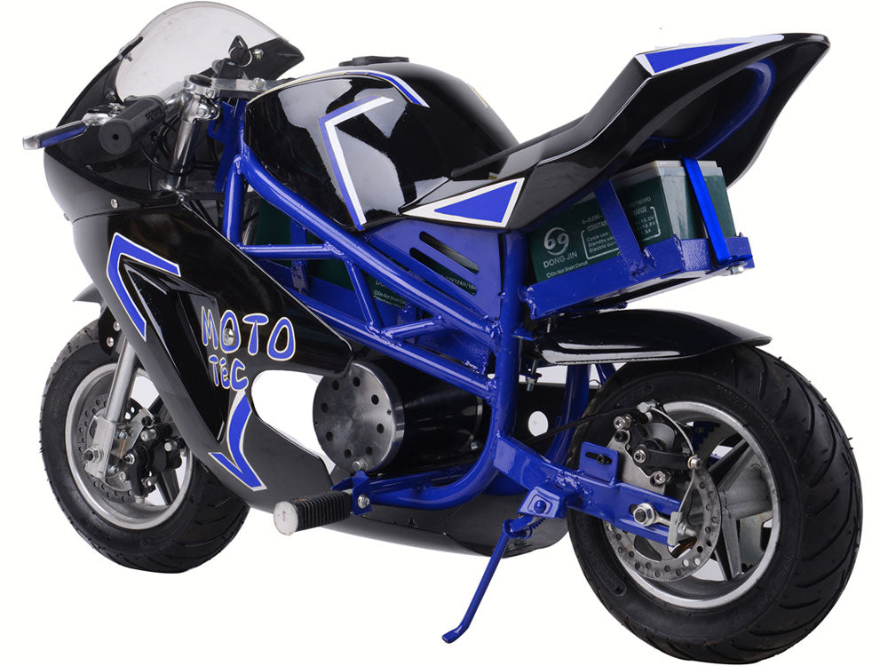 MotoTec 36v 500w Electric Pocket Sport Bike GT Blue