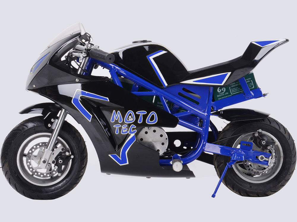 MotoTec 36v 500w Electric Pocket Sport Bike GT Blue