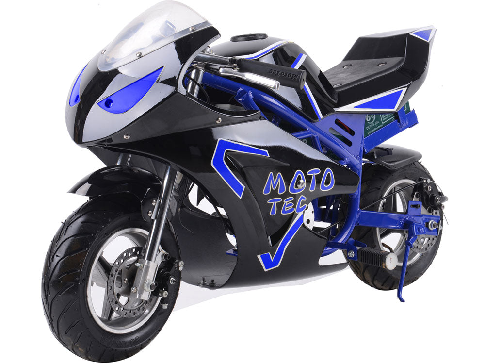 MotoTec 36v 500w Electric Pocket Sport Bike GT Blue