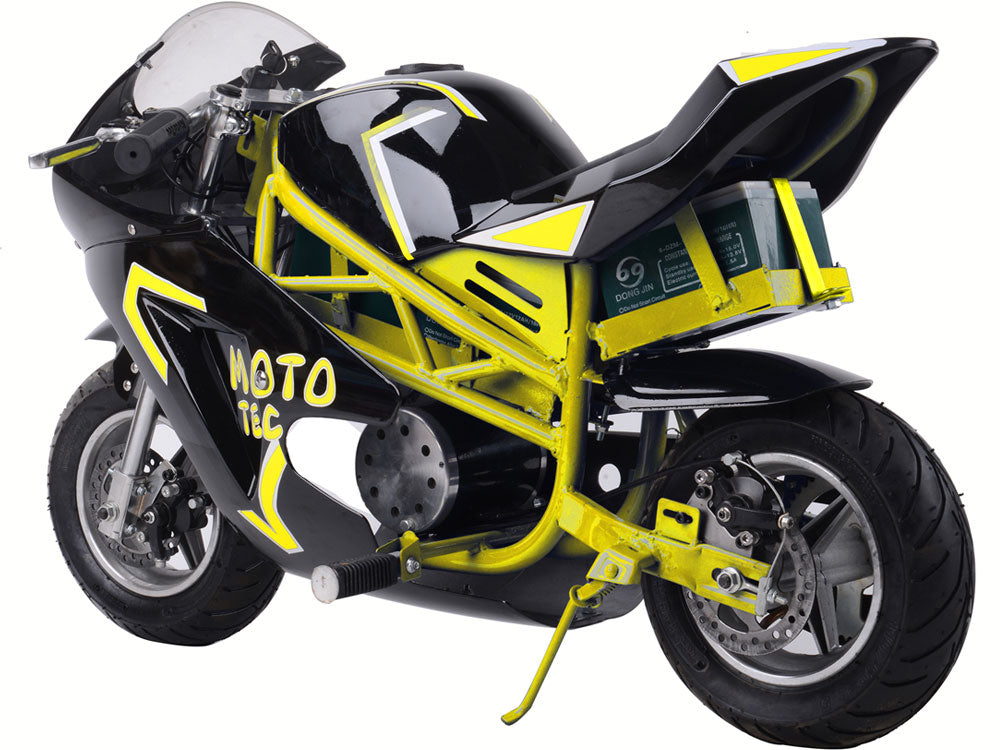 MotoTec 36v 500w Electric Pocket Sport Bike GT Yellow