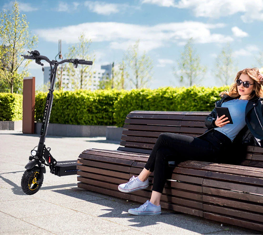 OBARTER X1 Pro Folding Off-road Electric Scooter 10-inch Tire 1000W Motor 48V 21Ah Battery 28 mph max speed 40-46.5 miles max range Dual disc brake IP54 Waterproof