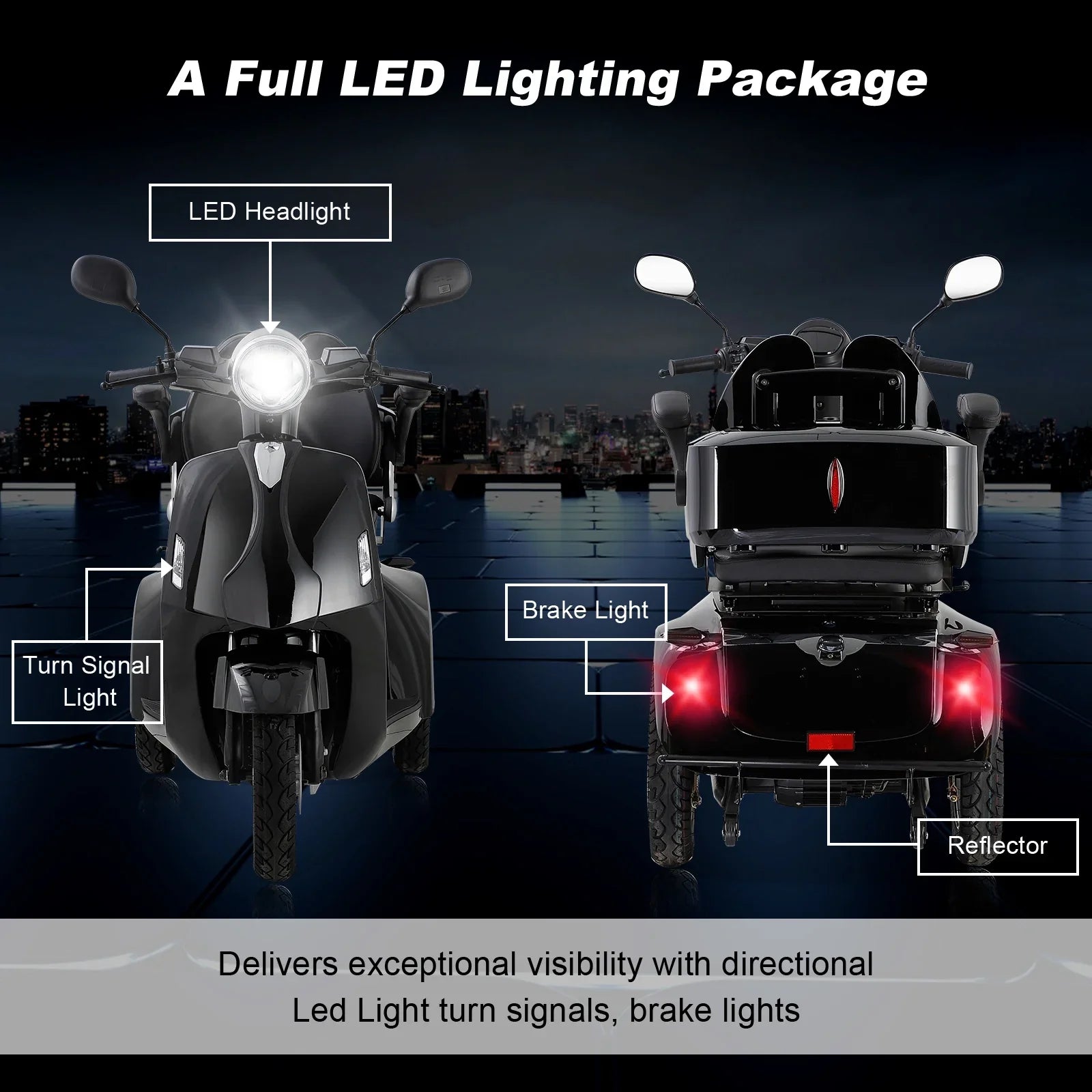 ELECTRIC MOBILITY SCOOTER WITH BIG SIZE, HIGH POWER BLACK