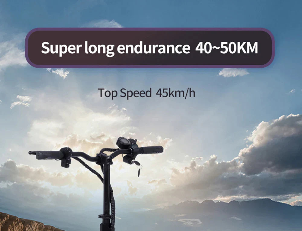 OBARTER X1 Pro Folding Off-road Electric Scooter 10-inch Tire 1000W Motor 48V 21Ah Battery 28 mph max speed 40-46.5 miles max range Dual disc brake IP54 Waterproof