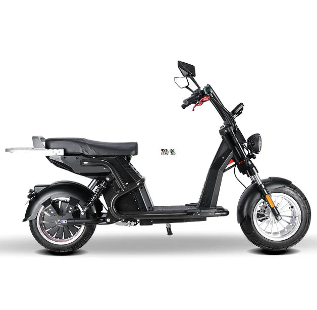 Black 4000W electric LED USB charging 6A two-wheeled scooter 25 / 45 km/h load 200kg driving 90km travel