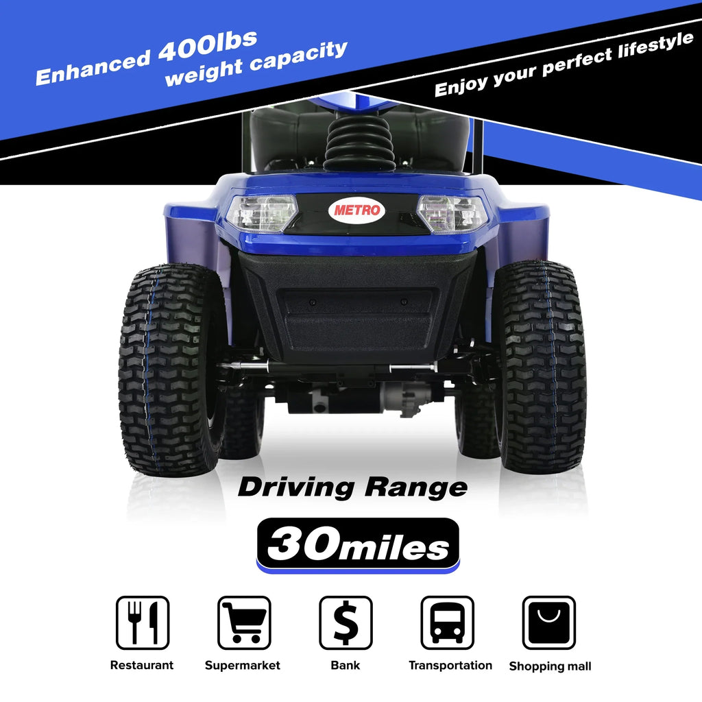 4-Wheel Electric Mobility Scooter for Adults Seniors and Eldely,Adult All Terrain Electric Powered Wheelchair Device-1000W Motor With 75Ah Battery,S800 BLUE
